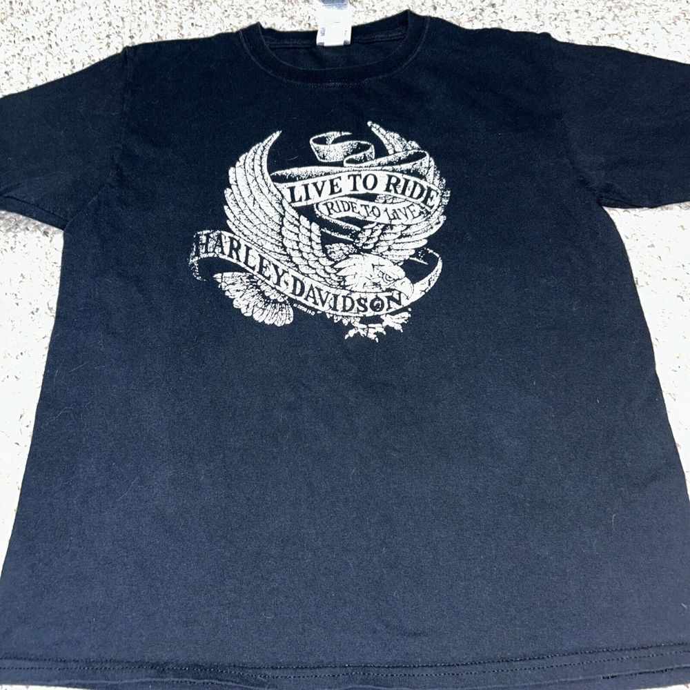 Harley‎ Davidson Museum Milwaukee WI Live To Ride Eagle Graphic T-Shirt Youth L